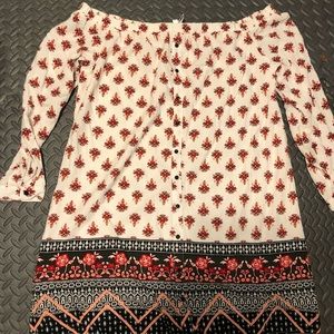 Off the shoulder long sleeve dress